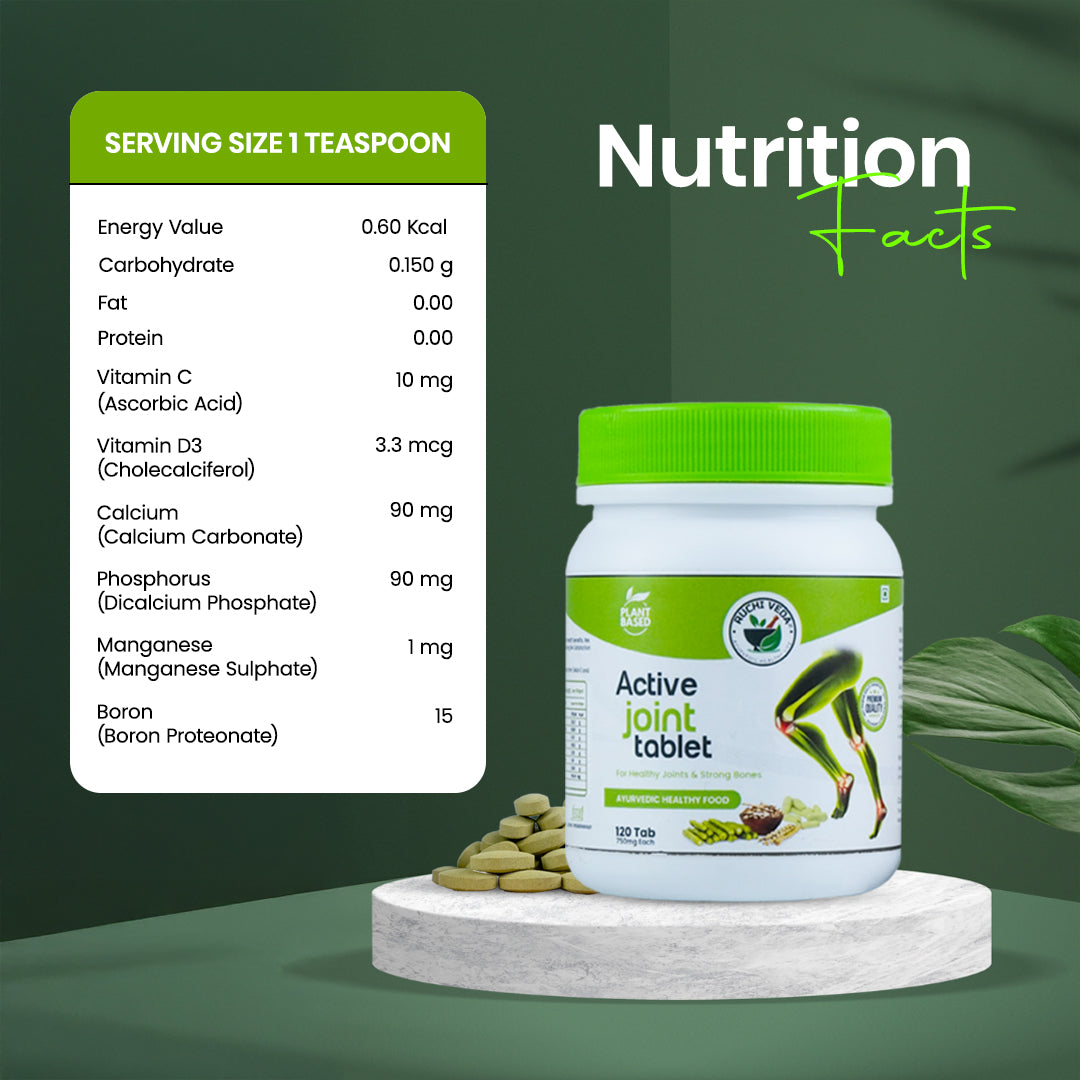 Active Joint Tablets - Powerful Plant-Based Formula for Joint & Bone Health