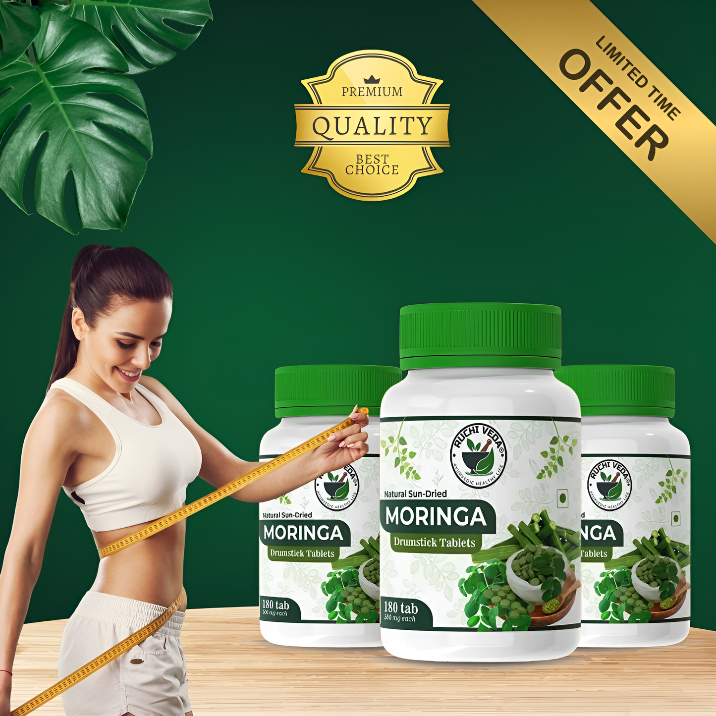 Moringa Drumstick Tablet 180 - Nutrient-Rich Miracle Green Superfood