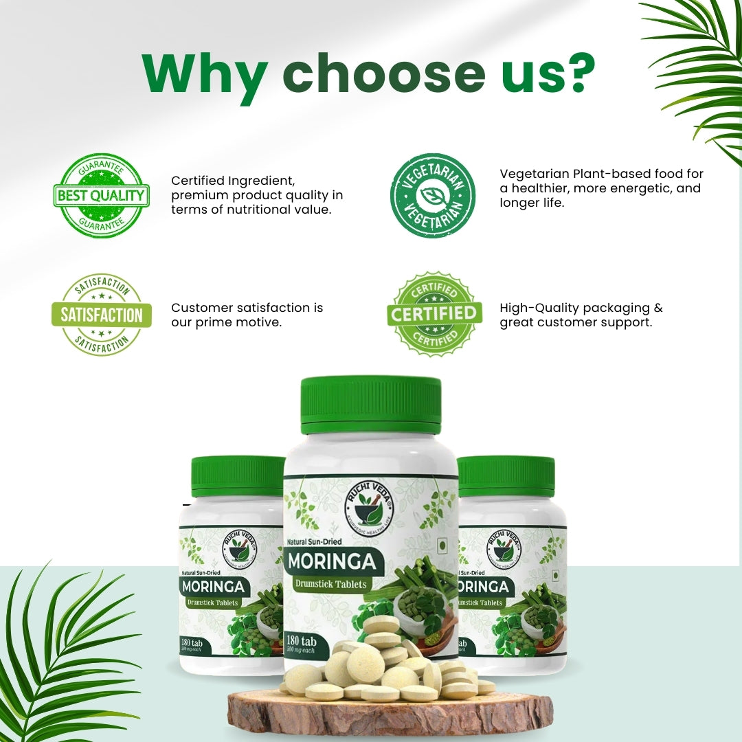 Moringa Drumstick Tablet 180 - Nutrient-Rich Miracle Green Superfood