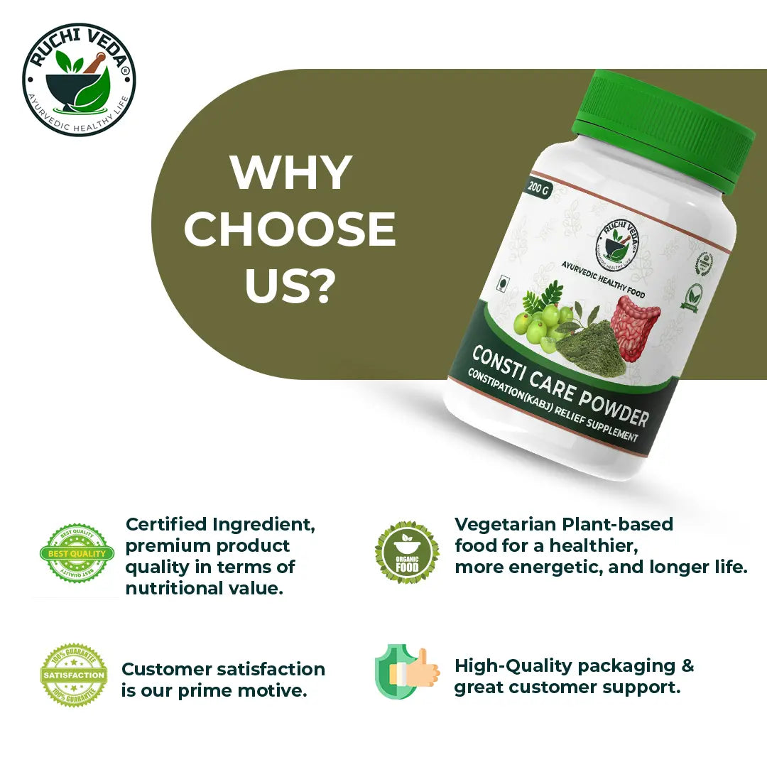 why choose us, ruchi veda, constipation remedies
