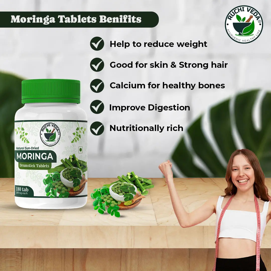 moringa drumstick tablet, ruchi veda, moringa tablet drumstick benefits