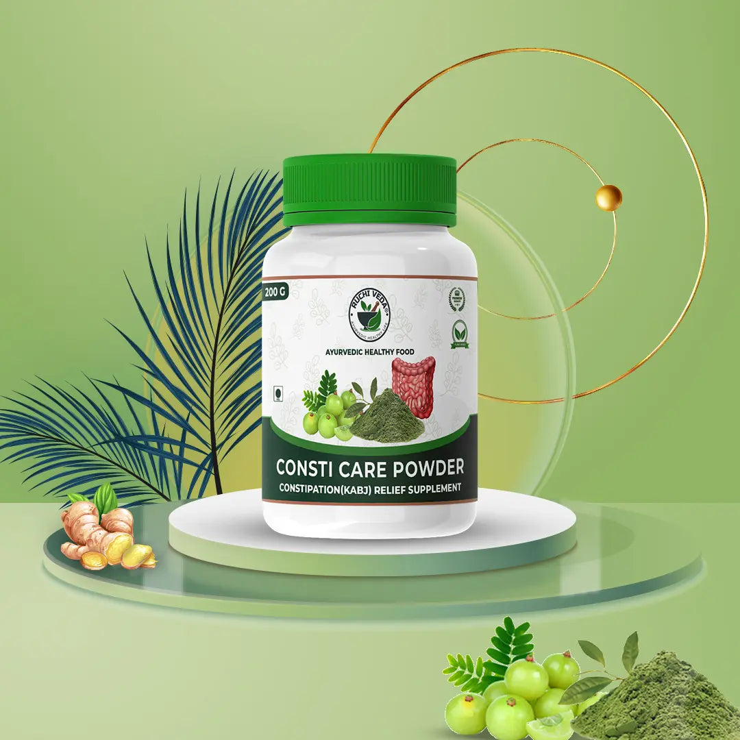 consti-care powder, ruchi veda, home remedies for constipation